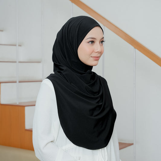 Safa Hijab Instan Oval Non Pet Syari Hitam