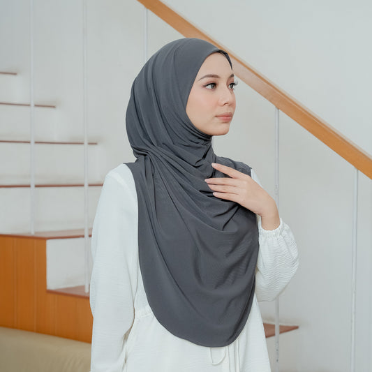 Safa Hijab Instan Oval Non Pet Syari Abu