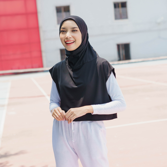 Shanum Hijab Sport Jersey Hitam