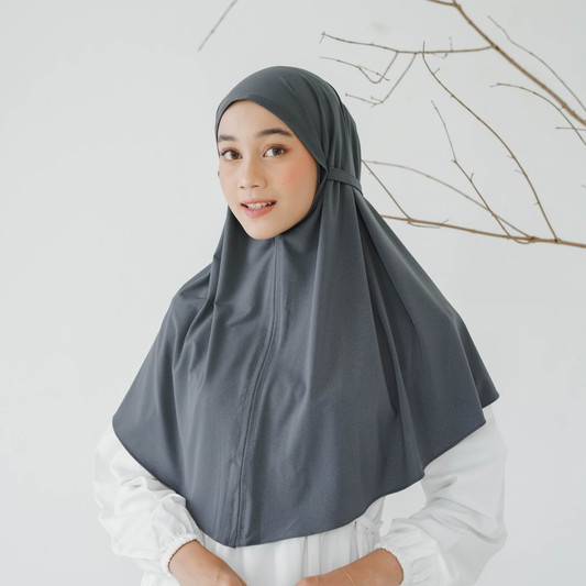 Aruna Hijab Bergo Jersey Abu