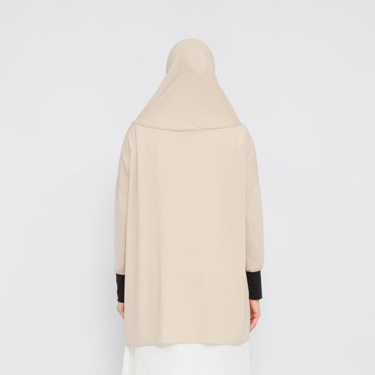 Hadhira Hijab Lengan Instan Jersey Cream