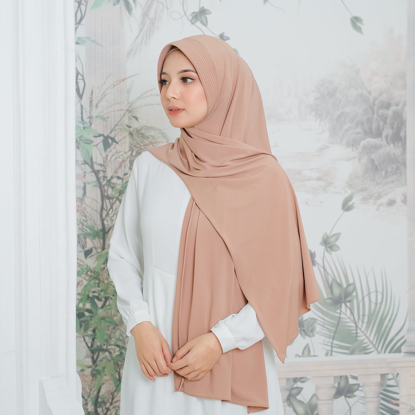 Kaleela Pashmina Pet Instan Jersey Mocca