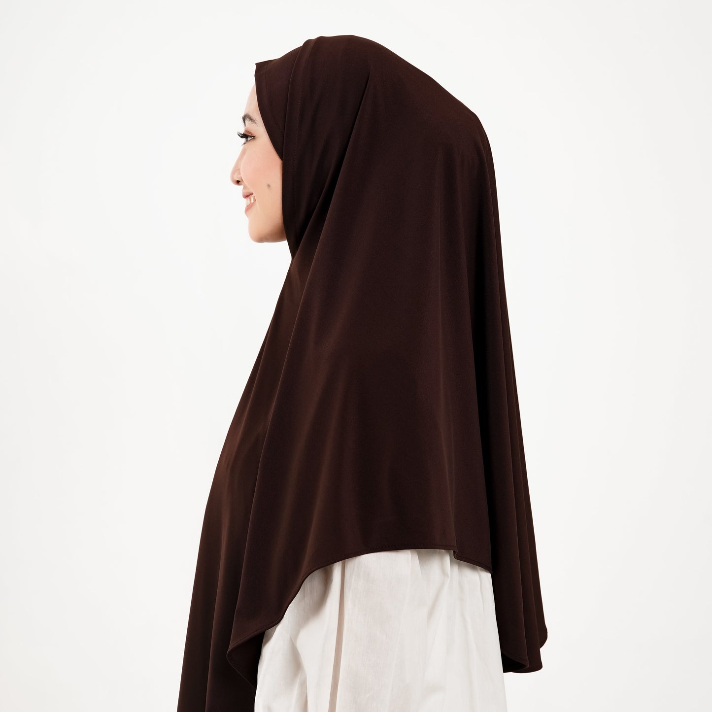 Khaira Pashmina Segitiga Instan Soft Inner Mahogany