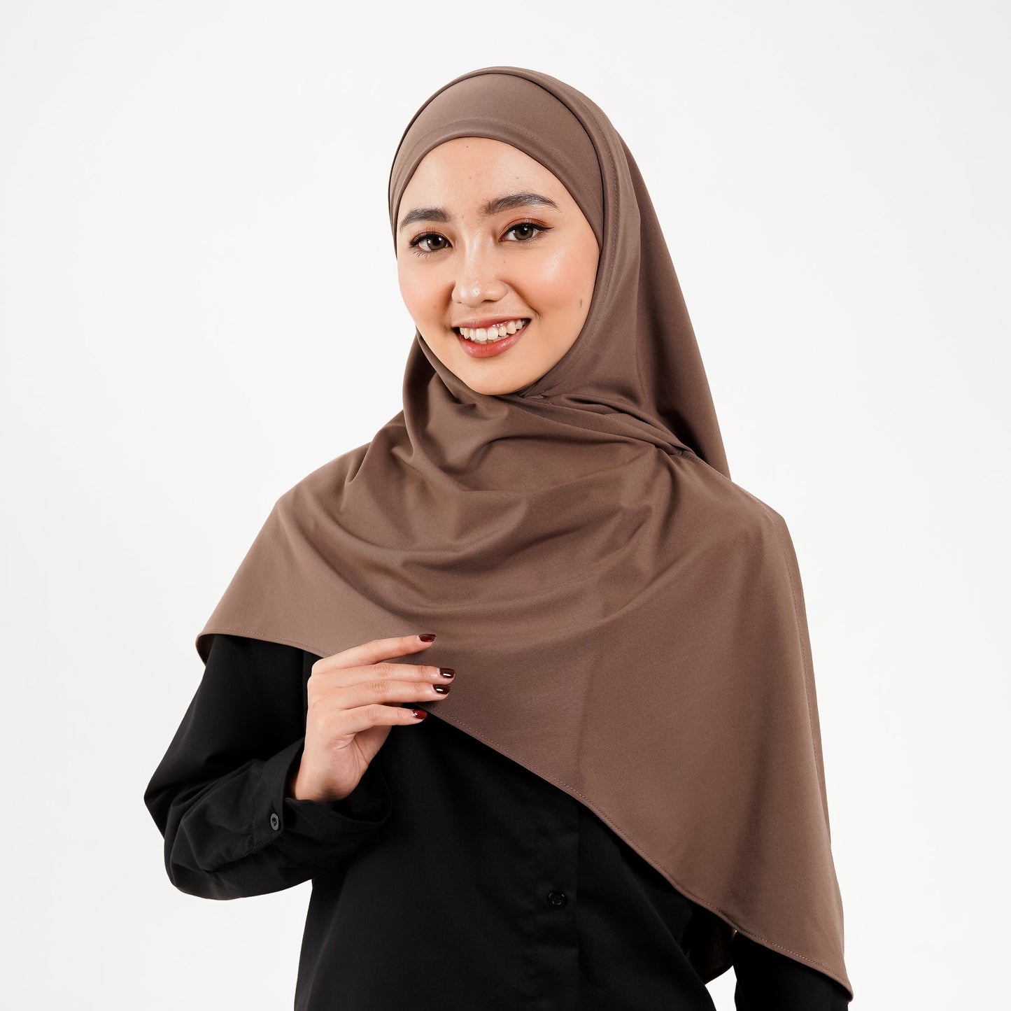 Khaira Pashmina Segitiga Instan Soft Inner Khaki