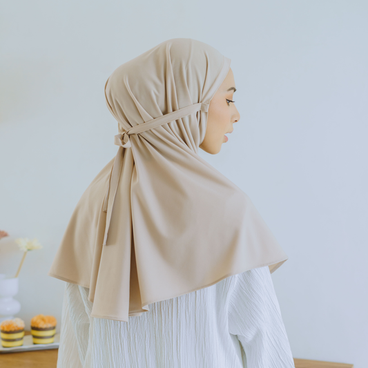 Aruna Hijab Bergo Jersey Cream