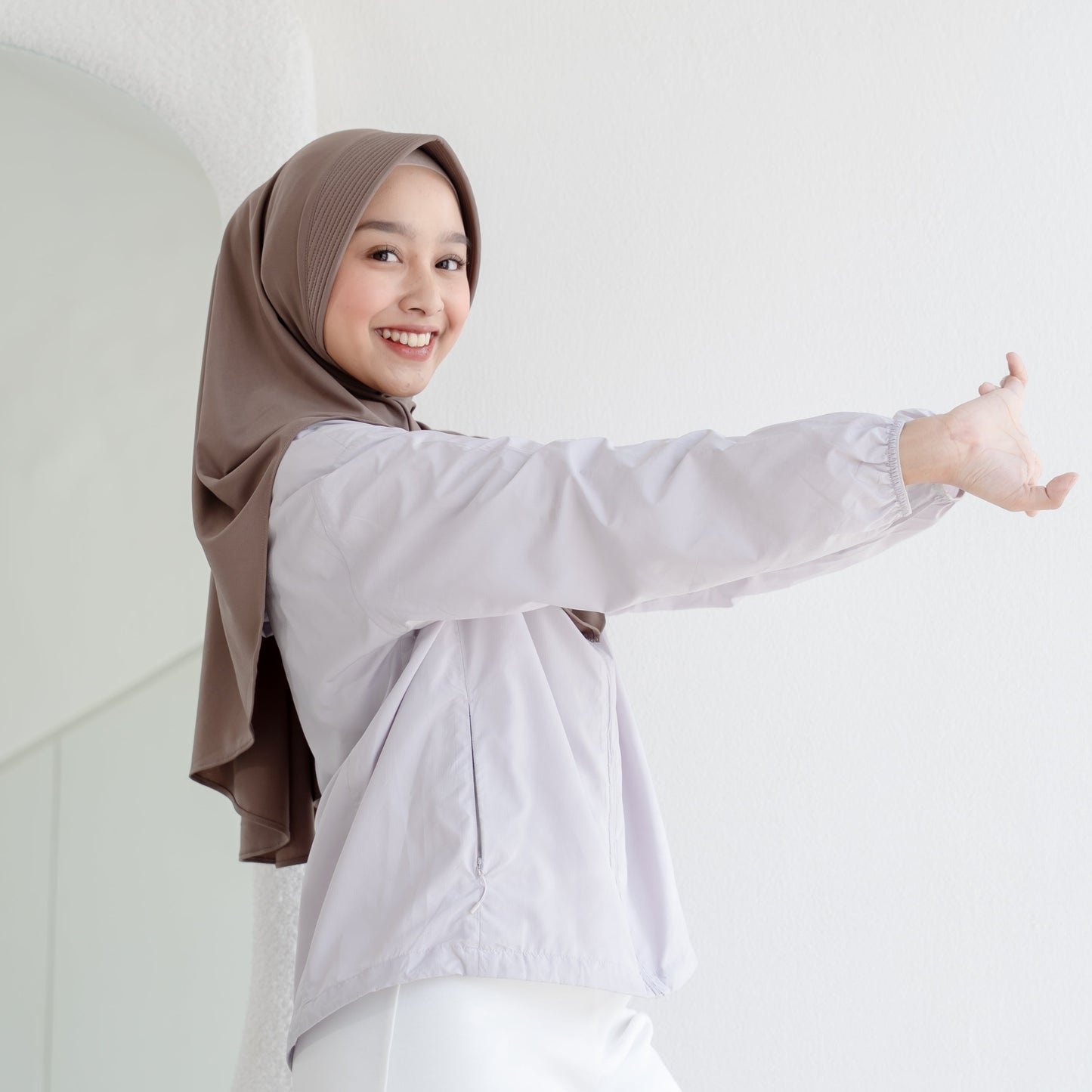 Almas Hijab Pet Instan Jersey Khaki