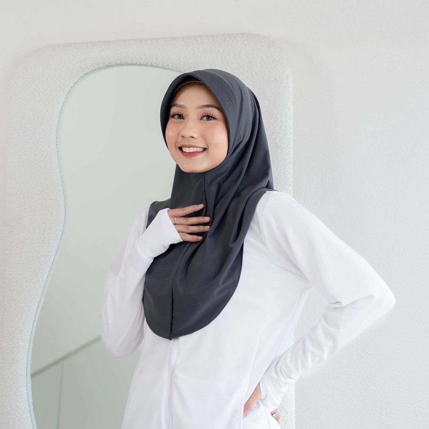 Almas Hijab Pet Instan Jersey Abu
