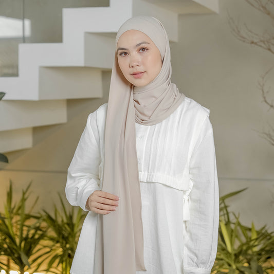 Ameera Pashmina Tali Instan Jersey Cream