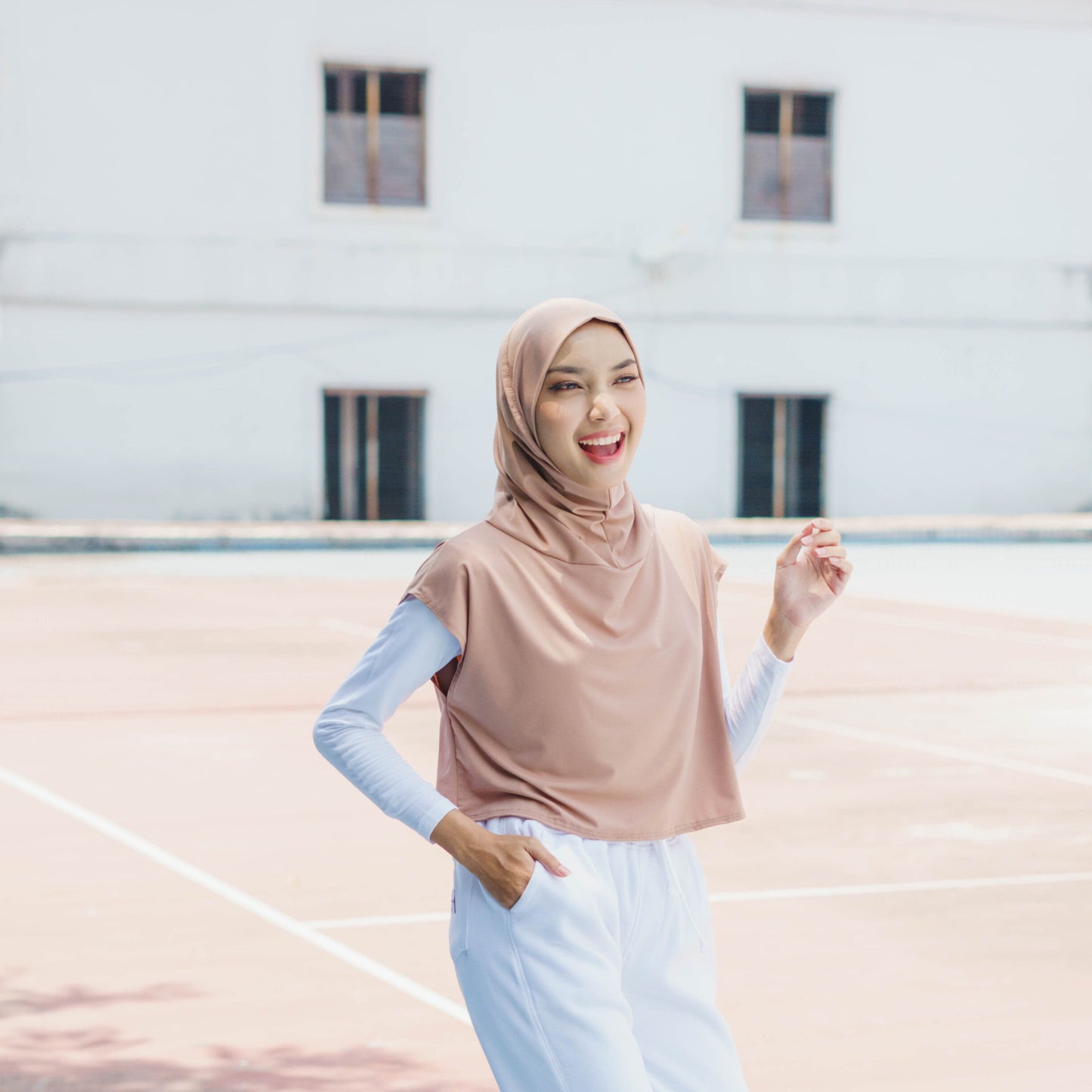 Shanum Hijab Sport Jersey Mocca
