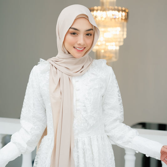 Senna Pashmina Inner 2in1 Jersey Cream - Demar Hijab