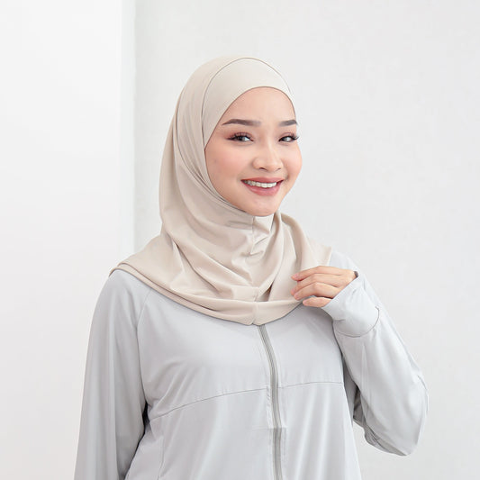 Aira Hijab Sport Bergo Instant Cream