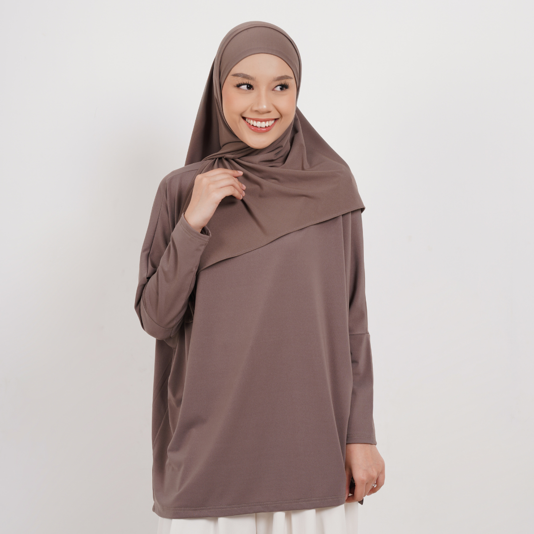 Hanifa Blouse Oversize Batwing Jersey Khaki