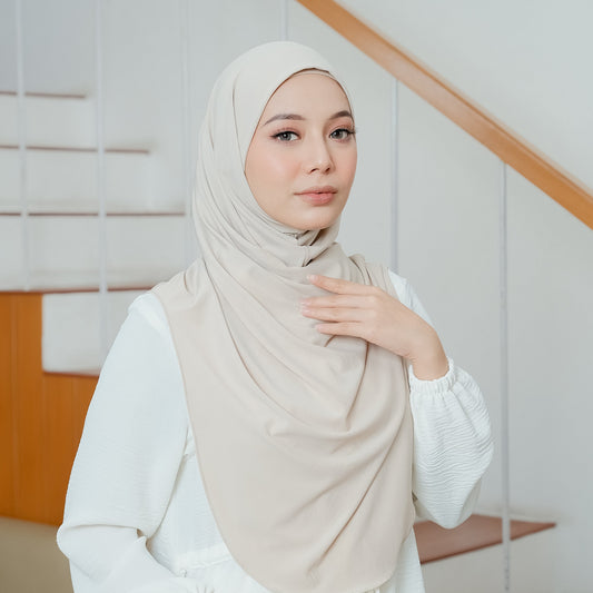 Safa Hijab Instan Oval Non Pet Syari Cream