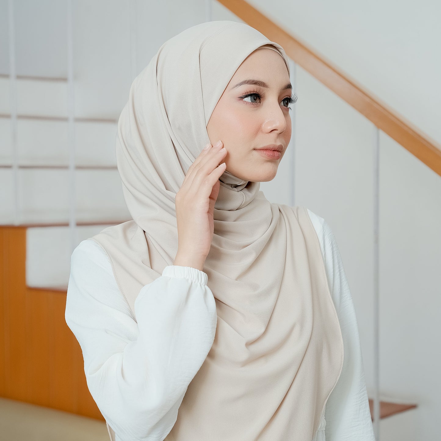 Safa Hijab Instan Oval Non Pet Syari Cream