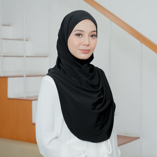 Safa Hijab Instan Oval Non Pet Syari Hitam