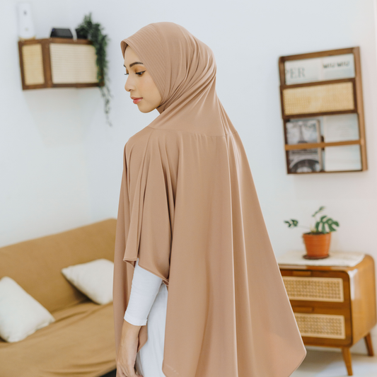 Qaila Hijab Sport Lengan Instan Jersey Mocca