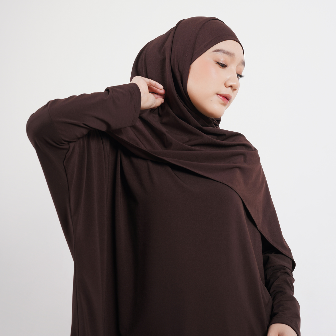 Hanifa Blouse Oversize Batwing Jersey Mahogany