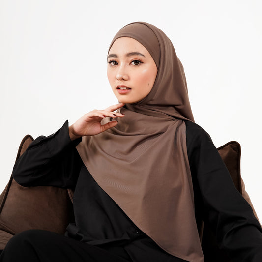 Khaira Pashmina Segitiga Instan Soft Inner Khaki