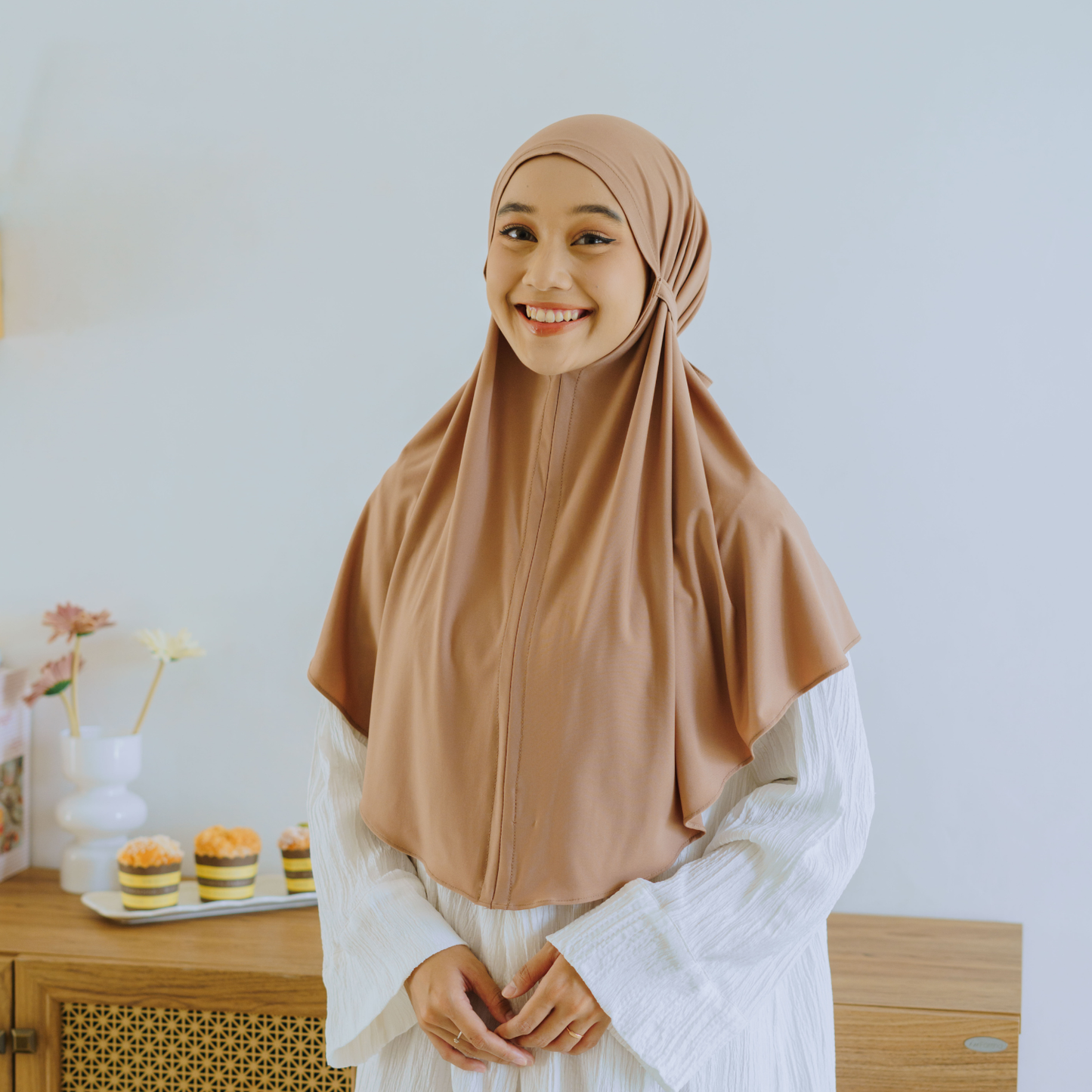 Aruna Hijab Bergo Jersey Mocca
