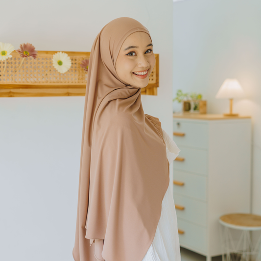 Aleeya Pashmina Instan Jersey Mocca