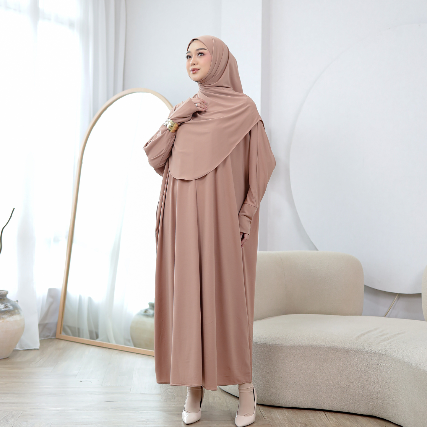 Zahra Abaya Haji Umroh Jersey Mocca