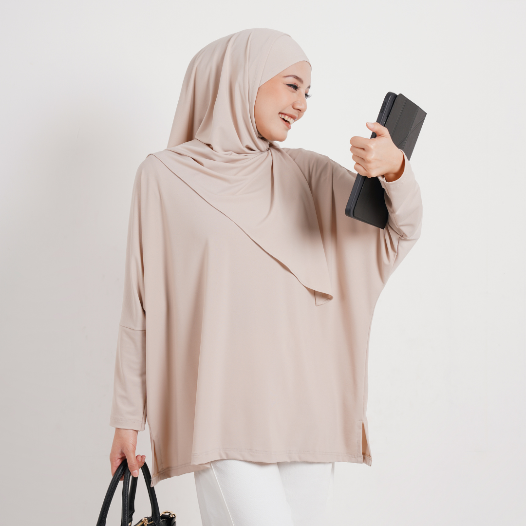 Hanifa Blouse Oversize Batwing Jersey Cream
