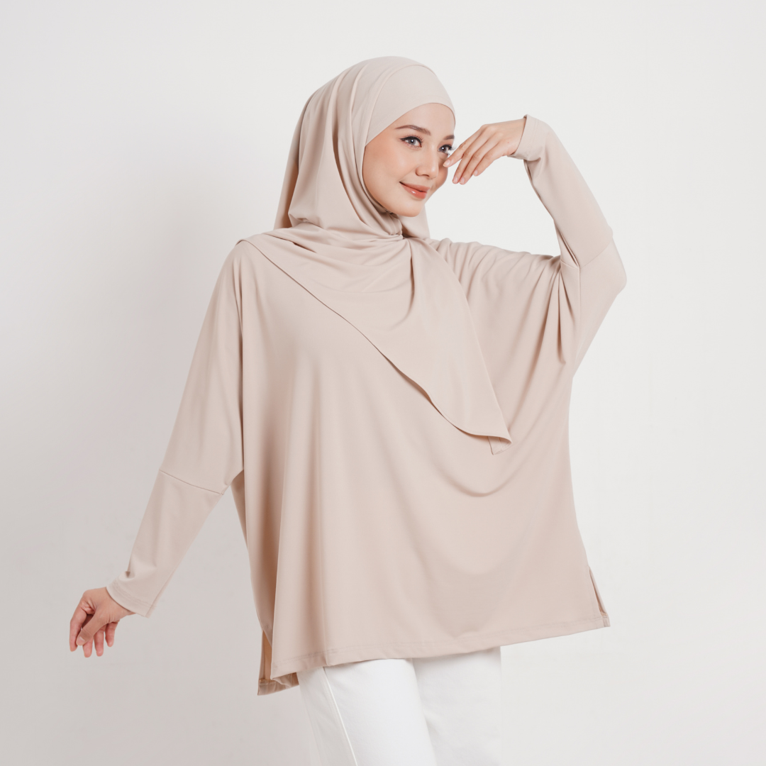 Hanifa Blouse Oversize Batwing Jersey Cream