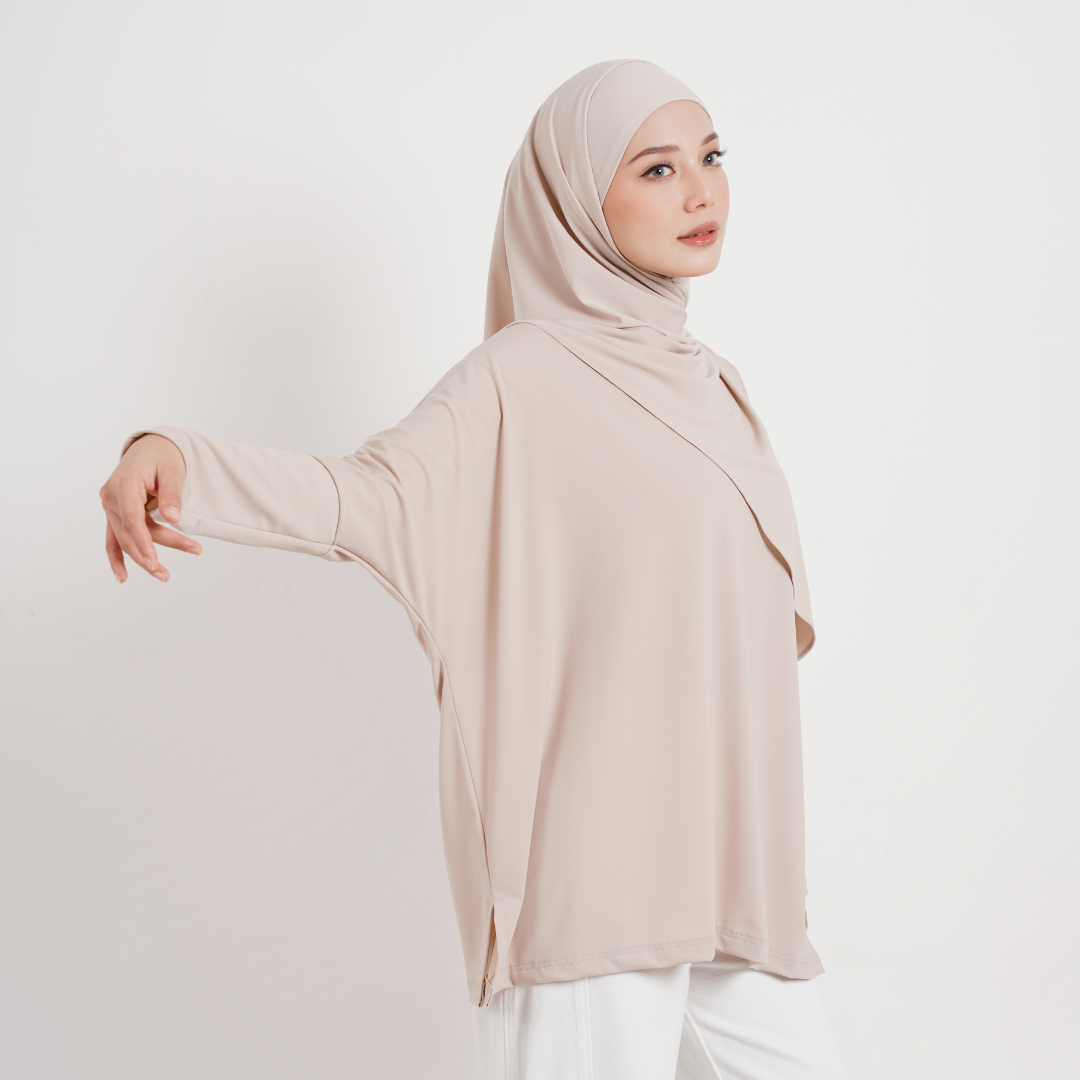 Hanifa Blouse Oversize Batwing Jersey Cream
