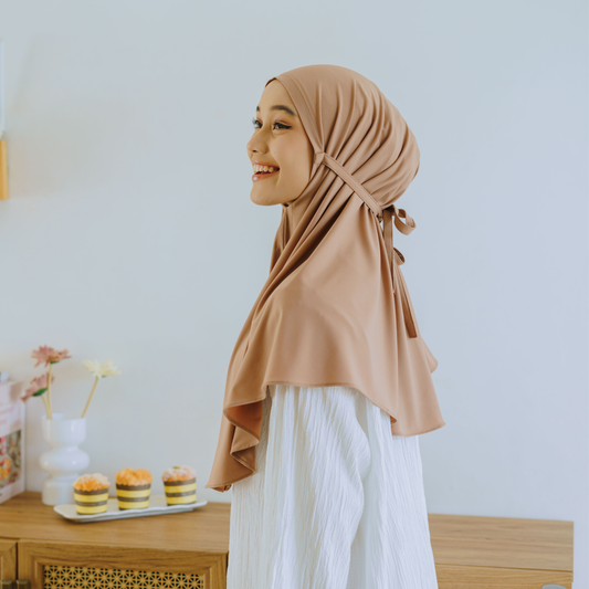 Aruna Hijab Bergo Jersey Mocca