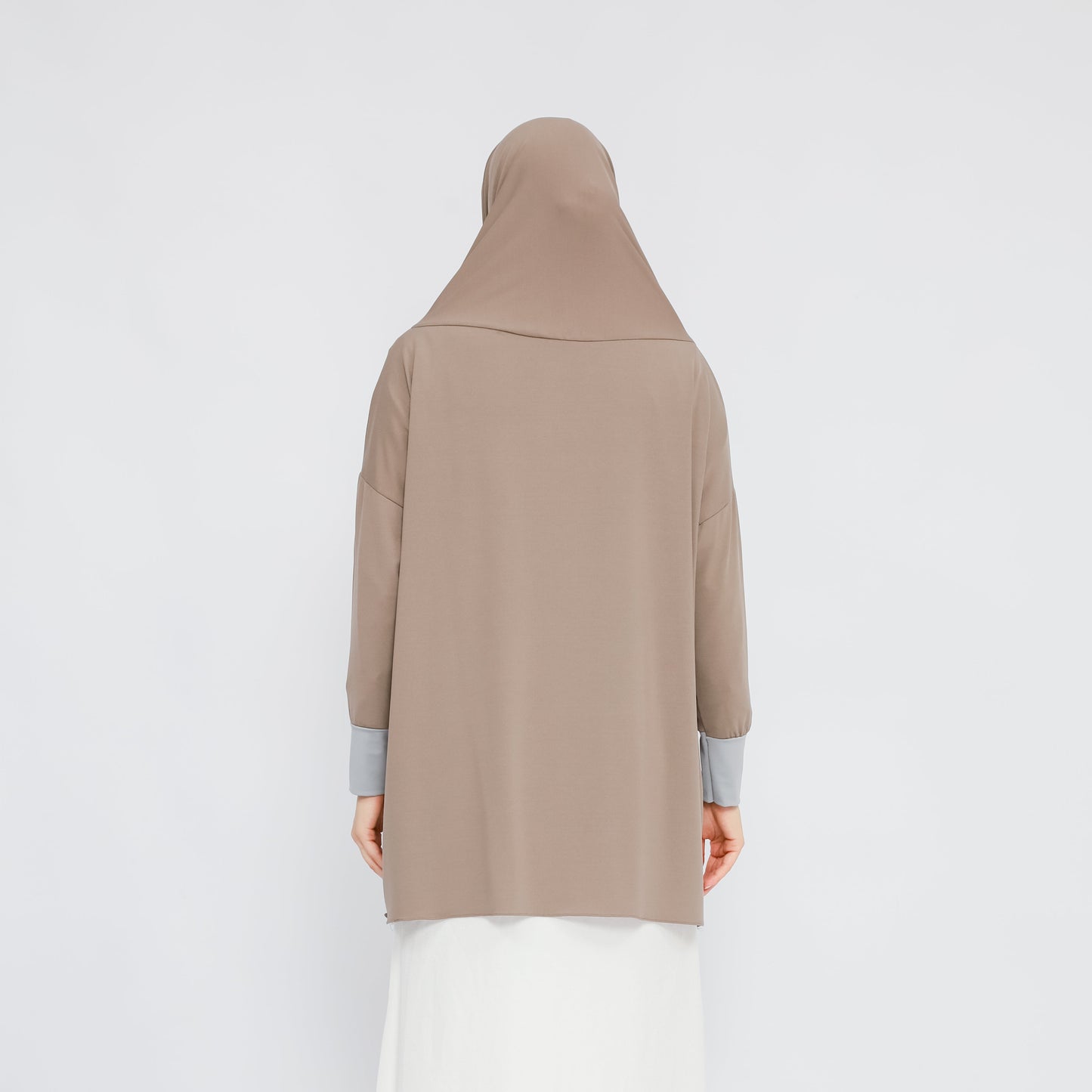 Hadhira Hijab Lengan Instan Jersey Khaki
