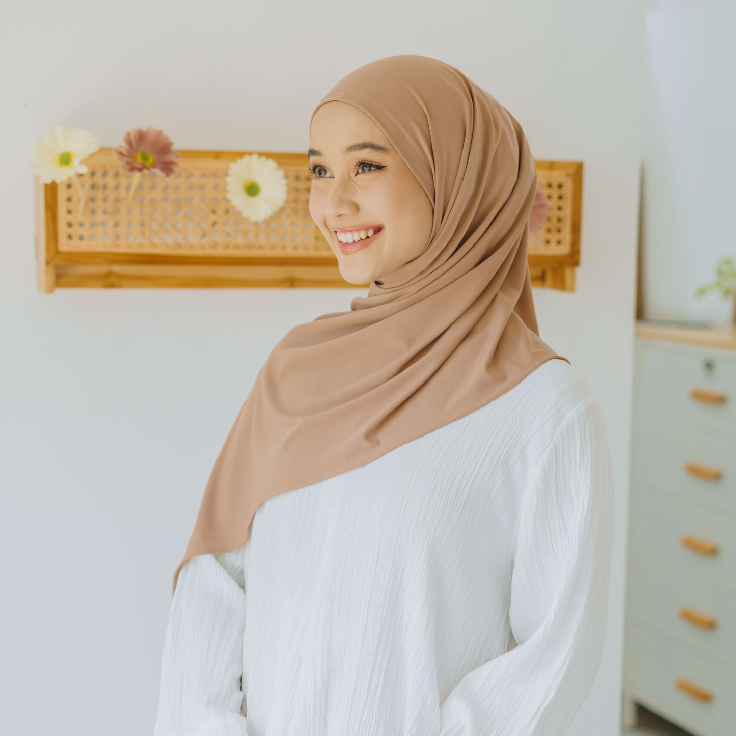 Aleeya Pashmina Instan Jersey Mocca