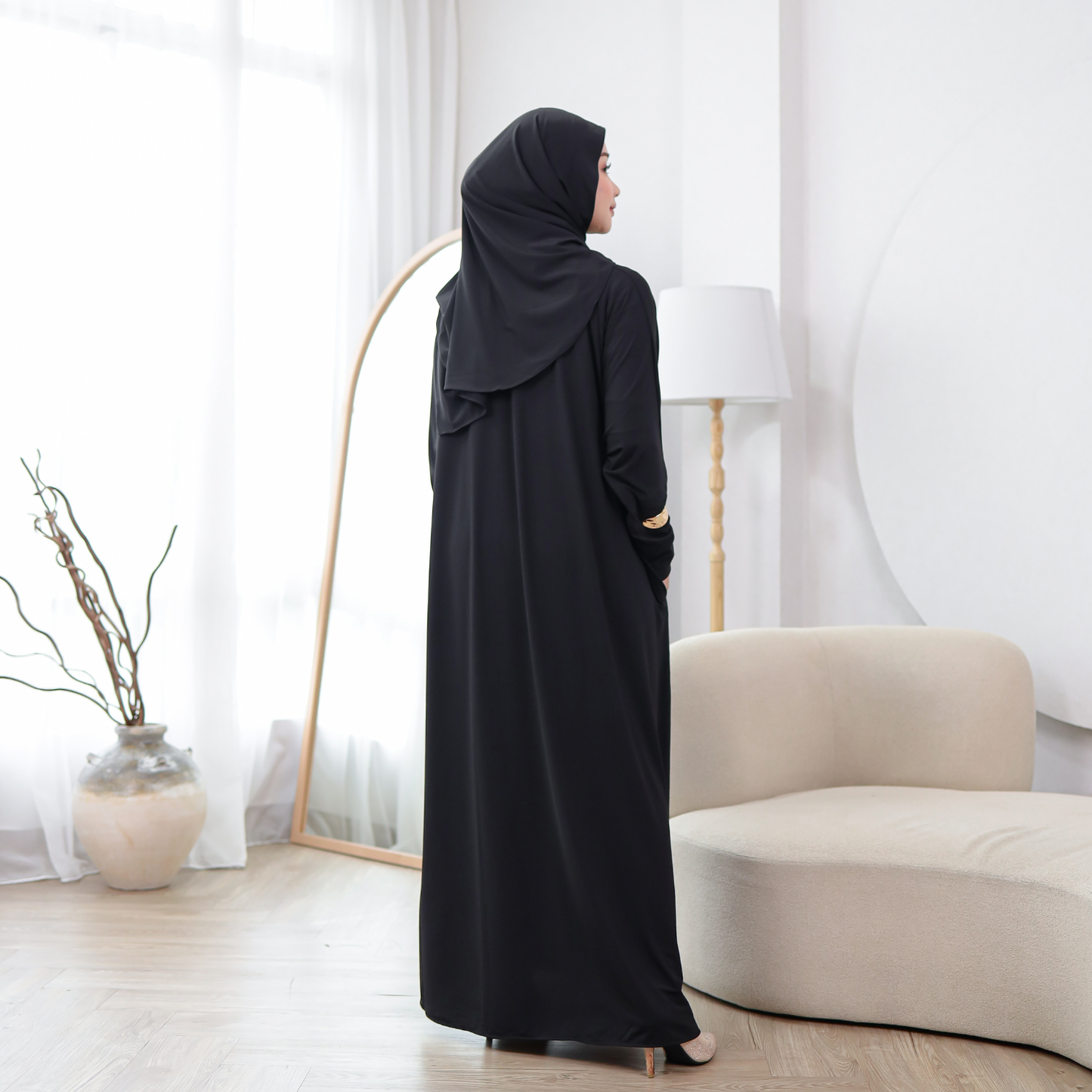 Zahra Abaya Haji Umroh Jersey Hitam