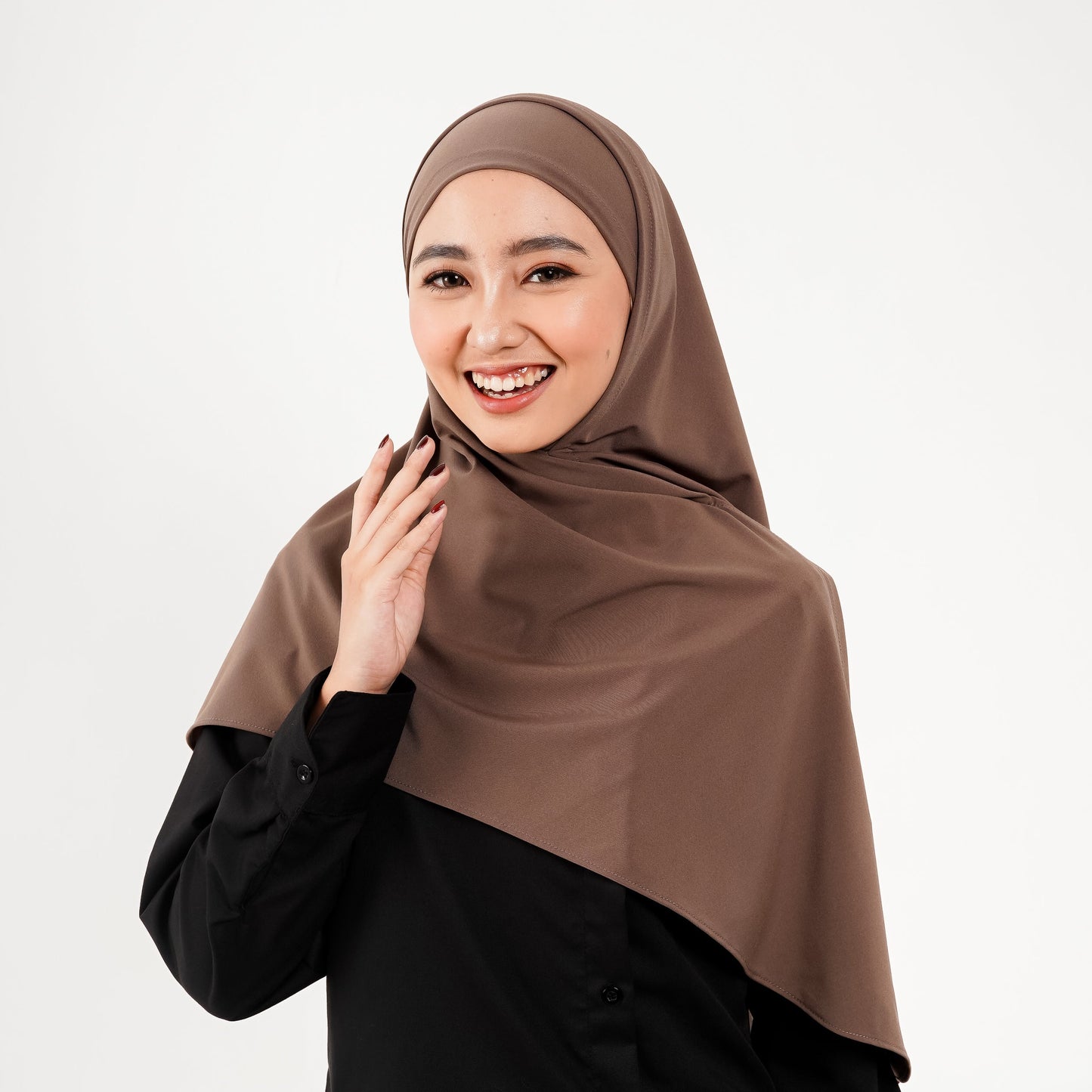 Khaira Pashmina Segitiga Instan Soft Inner Khaki