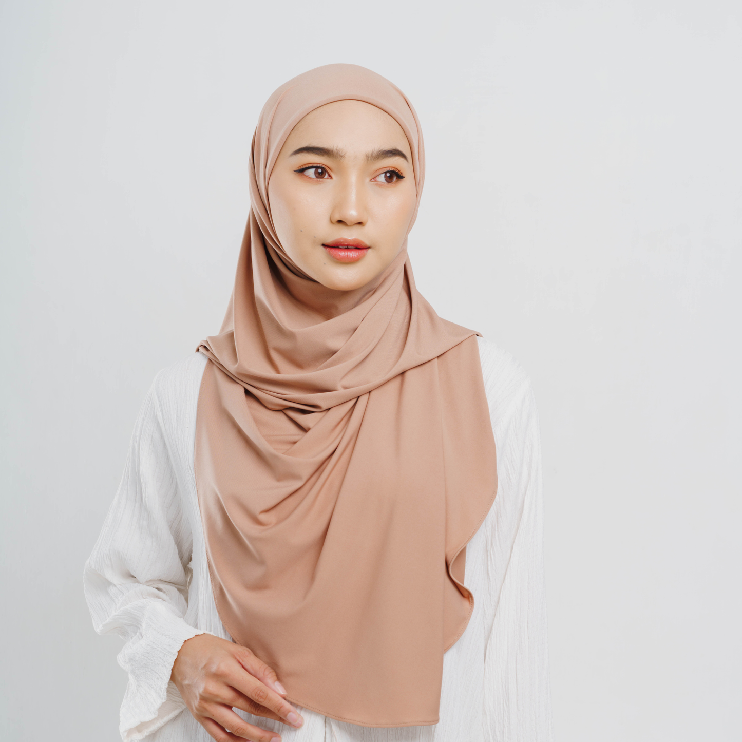 Amina Pashmina Inner Oval Jersey Mocca
