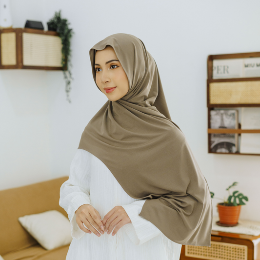Medina Pashmina Inner Menutup Leher Jersey Khaki