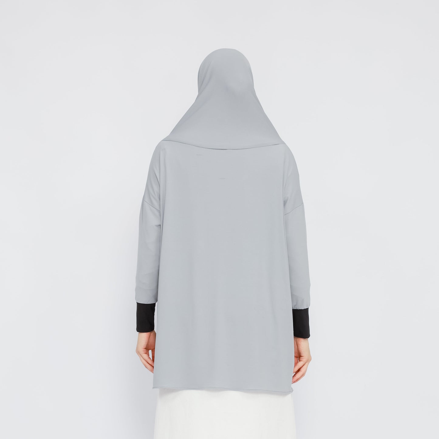 Hadhira Hijab Lengan Instan Jersey Abu