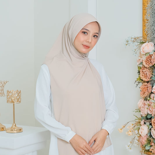 Kaleela Pashmina Pet Instan Jersey Cream