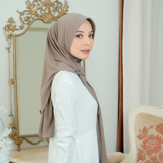 Kaleela Pashmina Pet Instan Jersey Khaki