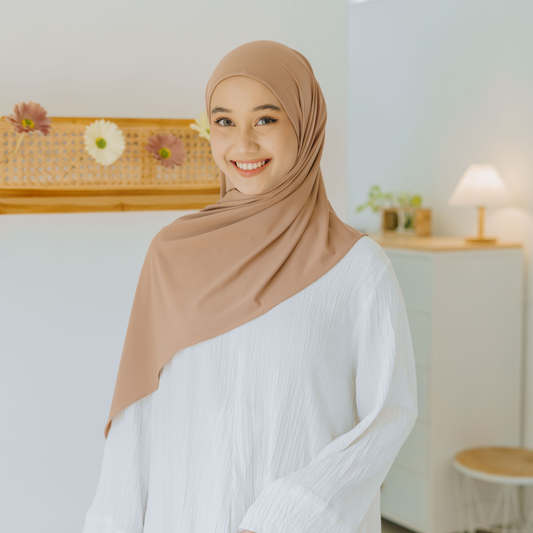 Aleeya Pashmina Instan Jersey Mocca
