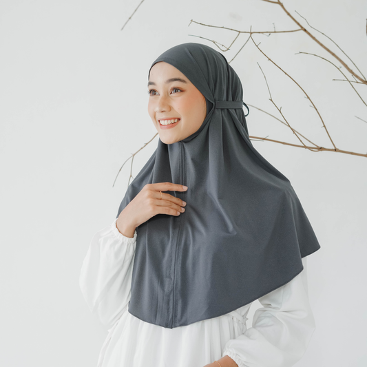 Aruna Hijab Bergo Jersey Abu