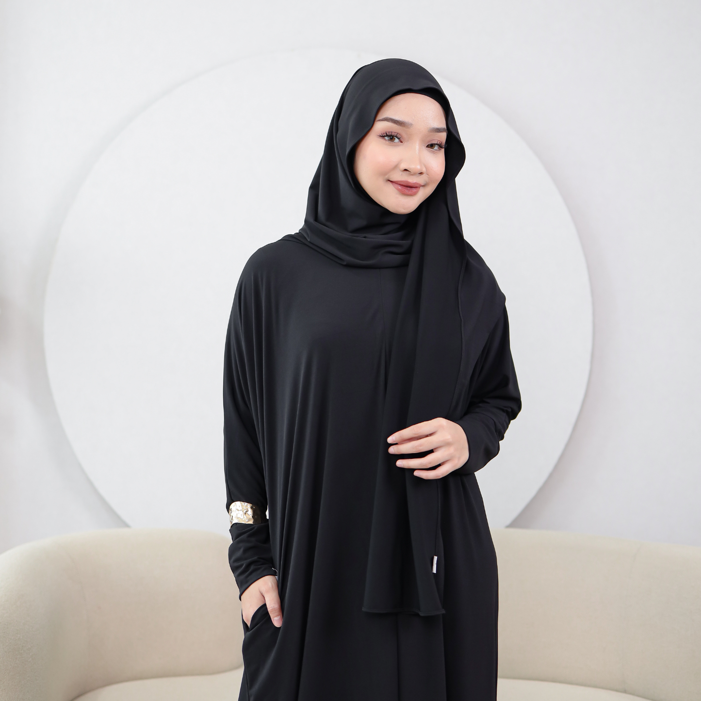 Zahra Abaya Haji Umroh Jersey Hitam