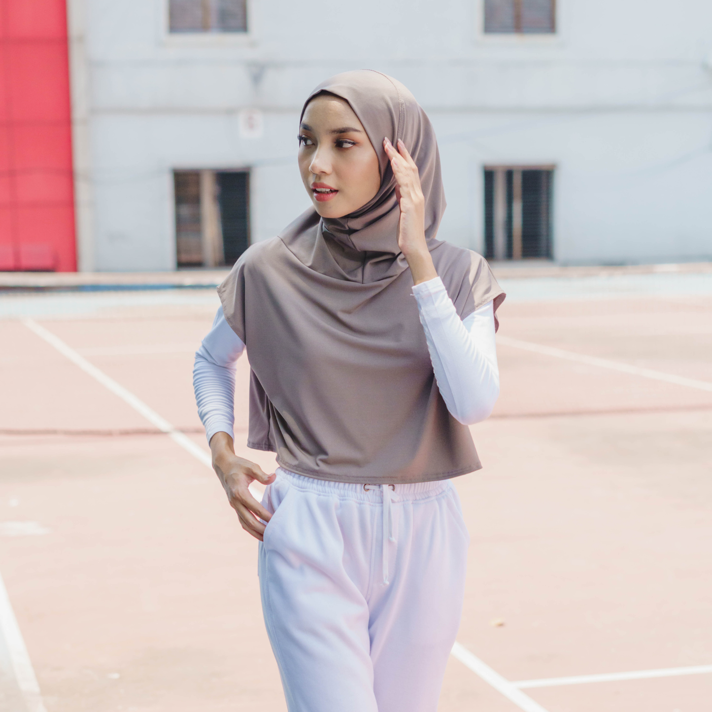 Shanum Hijab Sport Jersey Khaki