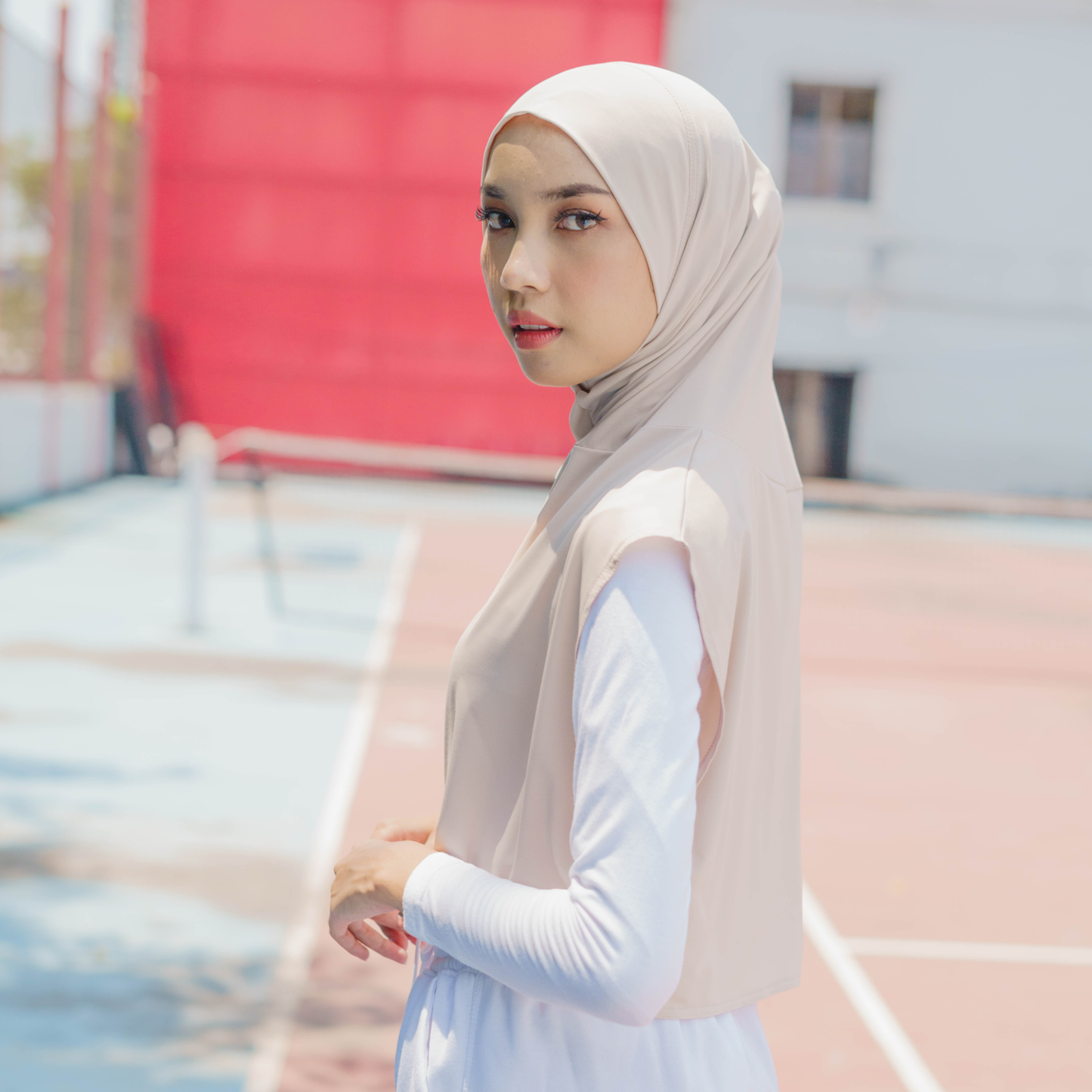 Shanum Hijab Sport Jersey Cream