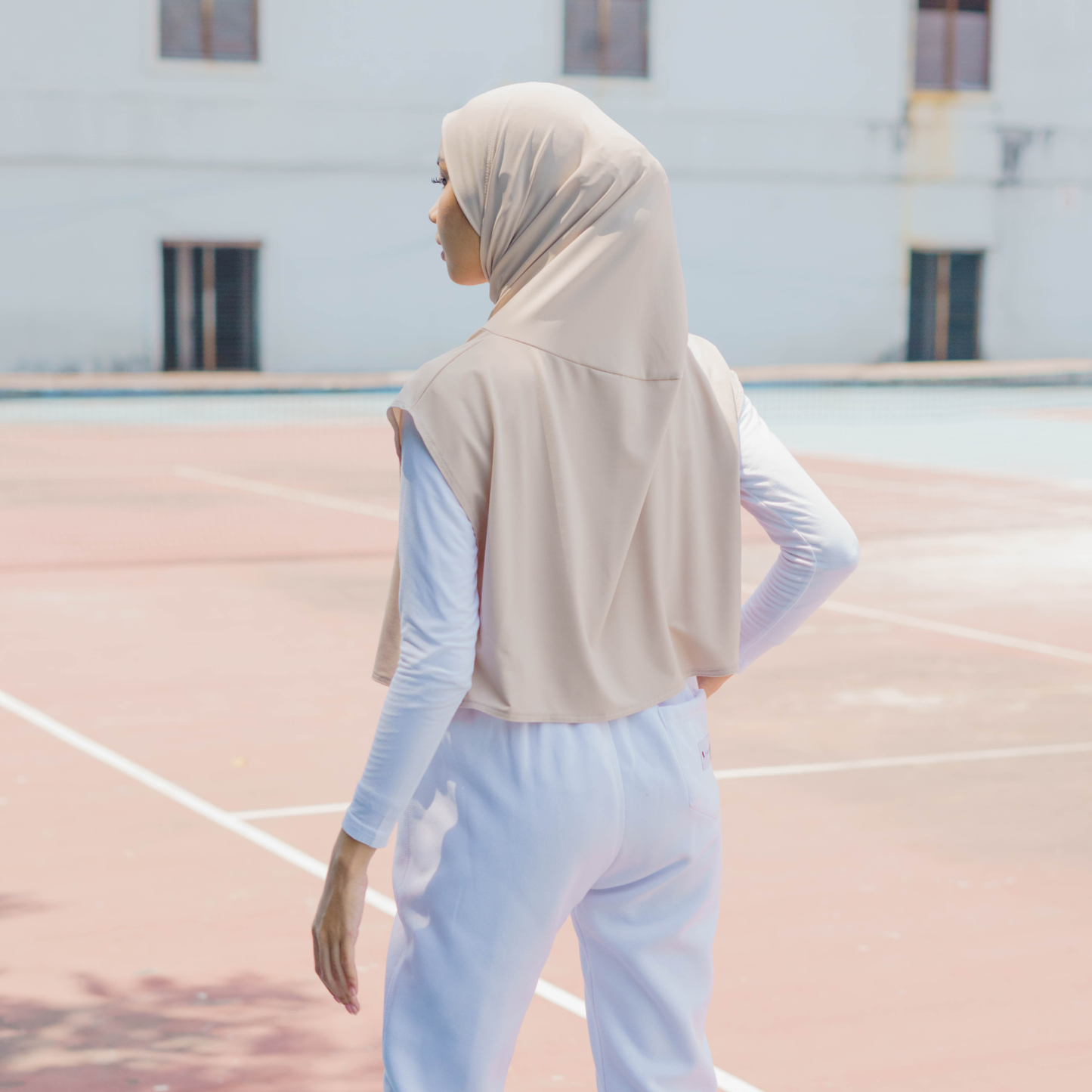 Shanum Hijab Sport Jersey Cream