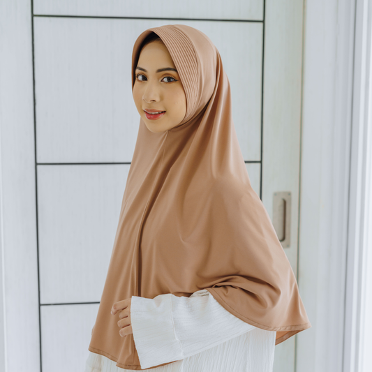 Samaira Hijab Bergo Jumbo Pet Jersey Mocca