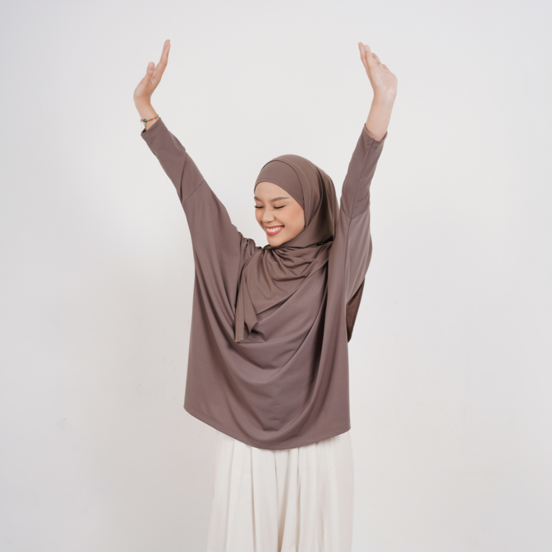 Hanifa Blouse Oversize Batwing Jersey Khaki