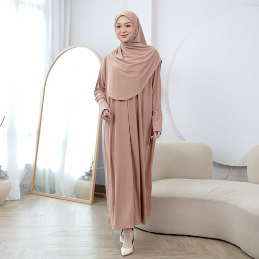 Zahra Abaya Haji Umroh Jersey Mocca - Demar Hijab