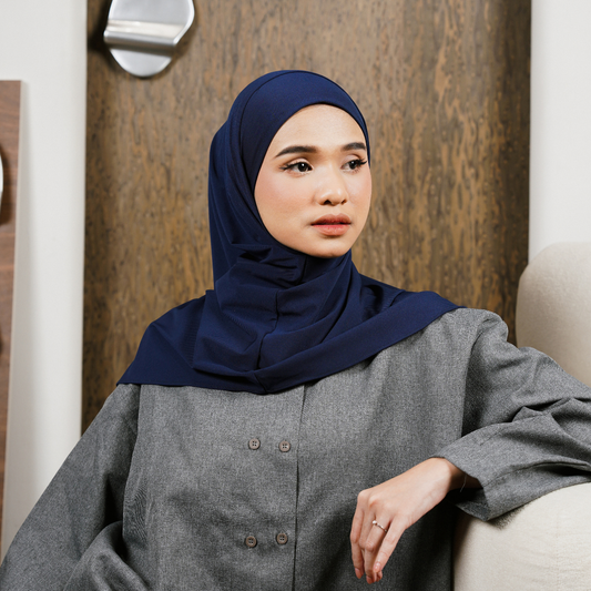Aira Hijab Sport Bergo Instant Navy