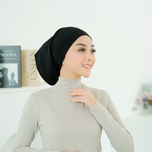 Ciput Bandana Basic Jersey Hitam - Demar Hijab