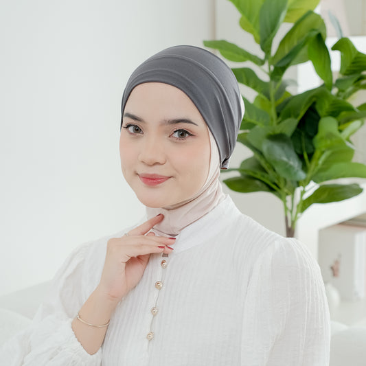 Ciput Bandana Karet Jersey Abu - Demar Hijab